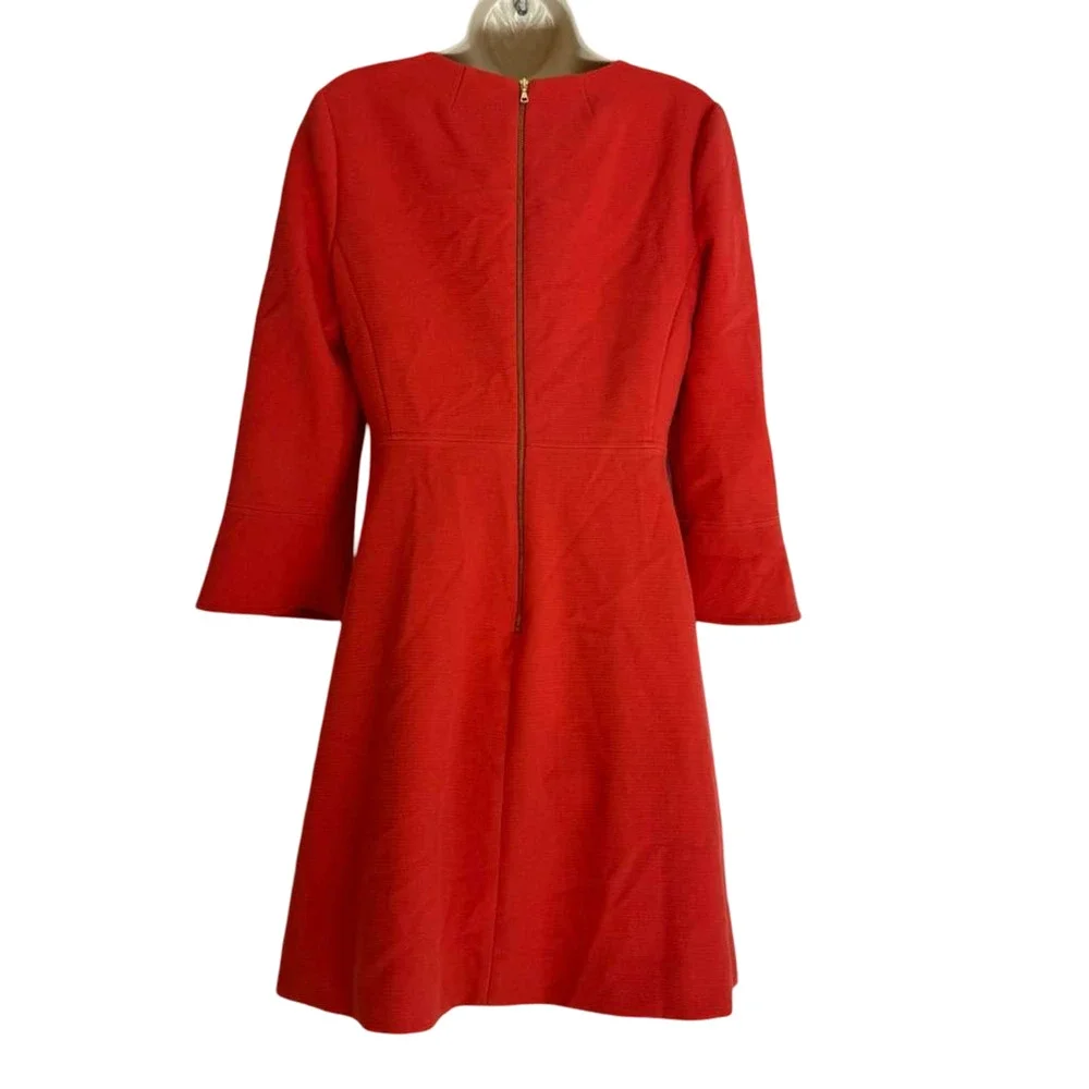 J Crew Womens Bell Sleeve Stretch Exposed Zipper Mini Dress Coral Pink sz 4
